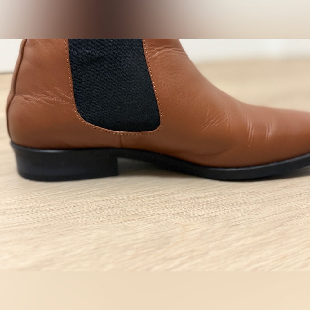 Everlane Italian Leather Chelsea Boots Cognac Brown Women’s Size 7 Made in Italy - Picture 12 of 13